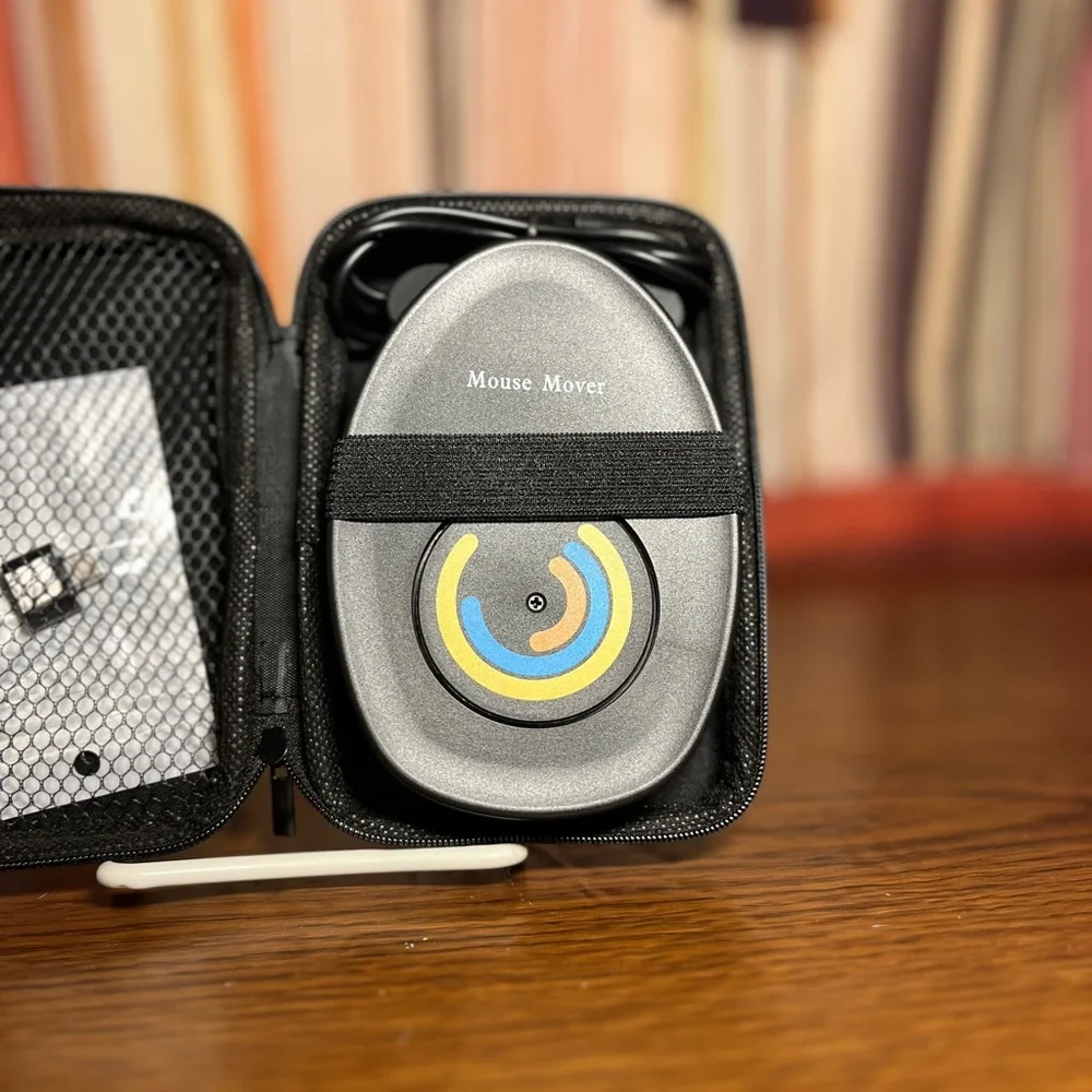 Black Mouse Mover with Case - Never Used! Mouse Jiggler for escaping your desk
